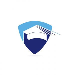 Graduation cap vector logo design. Education logo template. Institutional and educational vector logo design.	