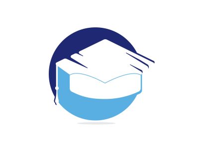 Graduation cap vector logo design. Education logo template. Institutional and educational vector logo design.	