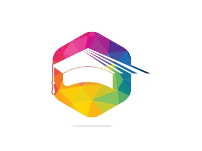 Graduation cap vector logo design. Education logo template. Institutional and educational vector logo design.	
