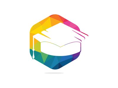 Graduation cap vector logo design. Education logo template. Institutional and educational vector logo design.	