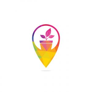 GPS garden vector logo design. GPS icon. Navigation vector logo. Navigation vector icon.	