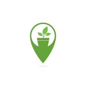 GPS garden vector logo design. GPS icon. Navigation vector logo. Navigation vector icon.	