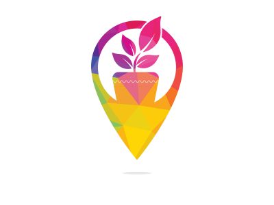 GPS garden vector logo design. GPS icon. Navigation vector logo. Navigation vector icon.	