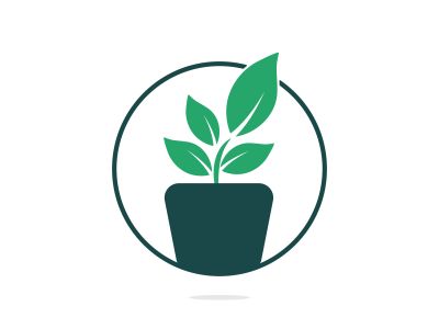 Flower pot and plant logo. Growth vector logo.	