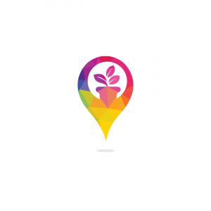 GPS garden vector logo design. GPS icon. Navigation vector logo. Navigation vector icon.	