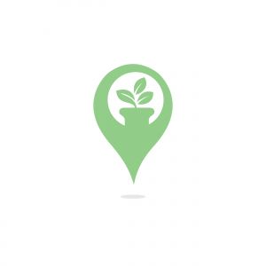 GPS garden vector logo design. GPS icon. Navigation vector logo. Navigation vector icon.	