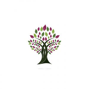 Green tree vector logo design. Natural product, organic shop, ecology company, alternative medicine, green unity, garden, farming, forest etc.	