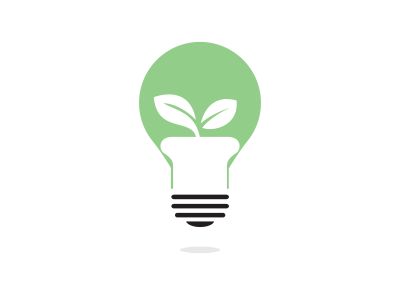 Light bulb and plant in a pot concept logo design. concept icon of education, light bulb, science.	