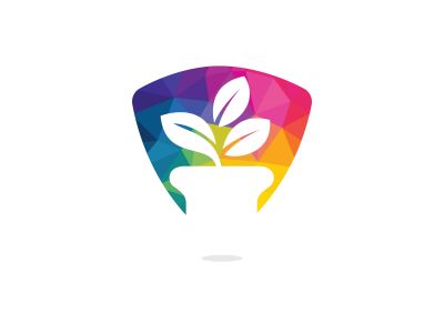 Flower pot and plant logo. Growth vector logo.	