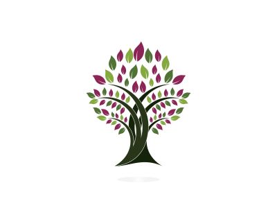 Green tree vector logo design. Natural product, organic shop, ecology company, alternative medicine, green unity, garden, farming, forest etc.	