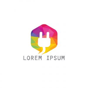 Electric plug logo graphic design template vector	