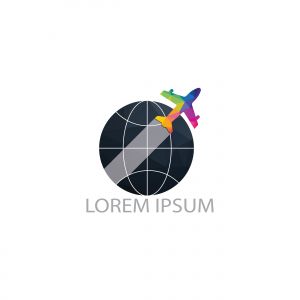 Globe travel vector logo design. Travel agency logo design.	