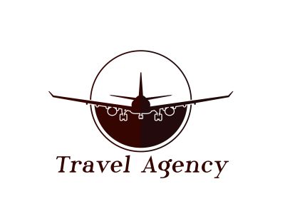 Flying airplane logo design. Travel and tour sign.	