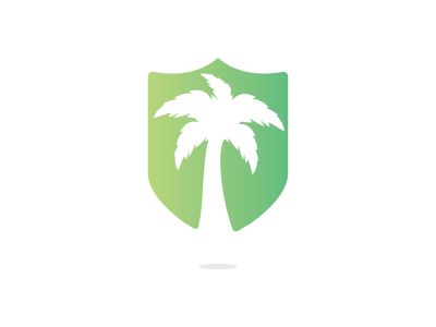 Tropical beach and palm tree logo design. Creative simple palm tree vector logo design	