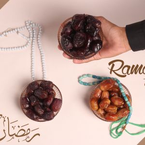 Ramadan Mubarak ,Poster, Flyer, Brochure, Design photography on light pink background.