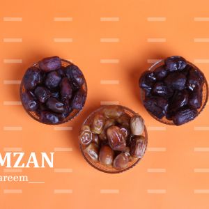 Ramadan Mubarak ,Poster, Flyer, Brochure, Design photography on orange background.