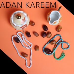 Ramadan Mubarak ,Poster, Flyer, Brochure, Design photography on orange background.