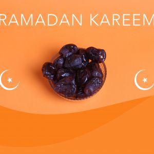 Ramadan Mubarak ,Poster, Flyer, Brochure, Design photography on orange background.