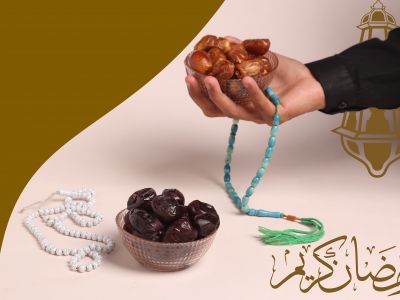 Ramadan Mubarak ,Poster, Flyer, Brochure, Design photography on light pink background.