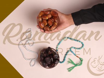 Ramadan Mubarak ,Poster, Flyer, Brochure, Design photography on light pink background.