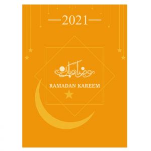 Ramadan Mubarak ,Poster, Flyer, Brochure, Design photography on orange background.