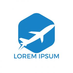 Flying airplane logo design. Travel and tour sign.	