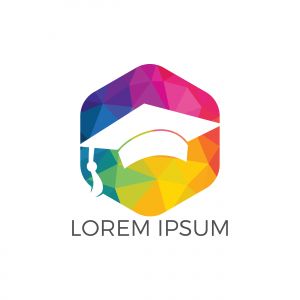 Graduation cap vector sign. Institutional and educational vector logo design.	