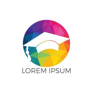 Graduation cap vector sign. Institutional and educational vector logo design.	