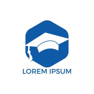 Graduation cap vector sign. Institutional and educational vector logo design.	