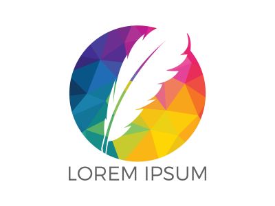 Quill Feather Pen Logo Design. Law Legal Lawyer Copywriter Writer Stationary Logotype concept icon	