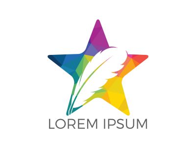 Star feather vector logo design. Educational and institutional logo design template.	