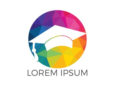 Graduation cap vector sign. Institutional and educational vector logo design.	