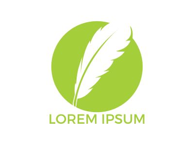 Quill Feather Pen Logo Design. Law Legal Lawyer Copywriter Writer Stationary Logotype concept icon	