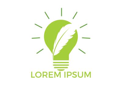 Feather bulb logo design. Educational and institutional logo design template.	