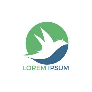 Bird logo design. Animal Bird sign. Peace symbol Vector logo.	