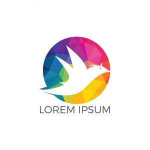 Bird logo design. Animal Bird sign. Peace symbol Vector logo.	