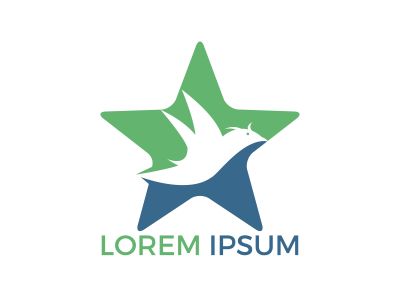 Star bird logo design. Animal Bird sign. Peace symbol Vector logo.	