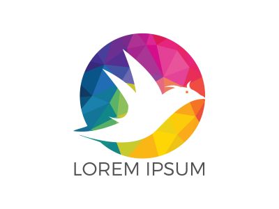 Bird logo design. Animal Bird sign. Peace symbol Vector logo.	