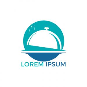 Abstract logo for cafe or restaurant. Graphic food icon symbol for cooking business.	