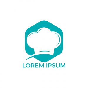 Chef logo design. Cook hat icon. Vector symbol for menu restaurant cafe bistro.	