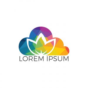 Cloud spa logo lotus wellness salon and business spa logo. Business spa logo massage healthy design template concept.	