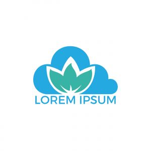 Cloud spa logo lotus wellness salon and business spa logo. Business spa logo massage healthy design template concept.	