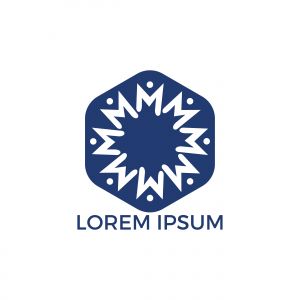 Human Character group and team vector logo design. Business and Community logo. Teamwork symbol. Social logo. Partnership people icon.	