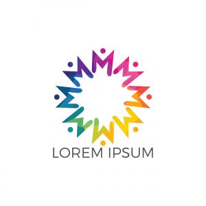 Human Character group and team vector logo design. Business and Community logo. Teamwork symbol. Social logo. Partnership people icon.	