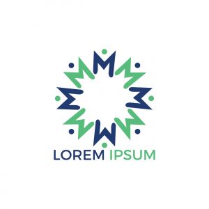 Human Character group and team vector logo design. Business and Community logo. Teamwork symbol. Social logo. Partnership people icon.	