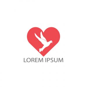 Pigeon bird logo design. Flying Bird Logo design. Animal rescue foundation sign.	