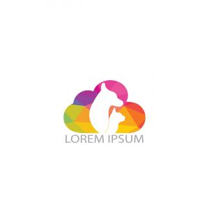 Pet cloud vector logo design. Pet care clinic logo design. Online pet shop logo concept.	