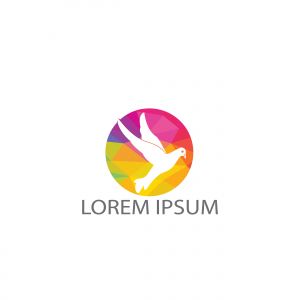 Pigeon bird logo design. Flying Bird Logo design. Animal rescue foundation sign.	