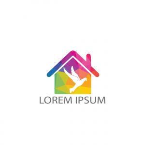 Pigeon bird logo design. Flying Bird Logo design. Animal rescue foundation sign.	