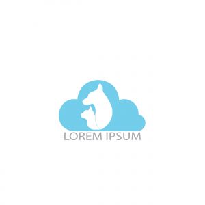 Pet cloud vector logo design. Pet care clinic logo design. Online pet shop logo concept.	